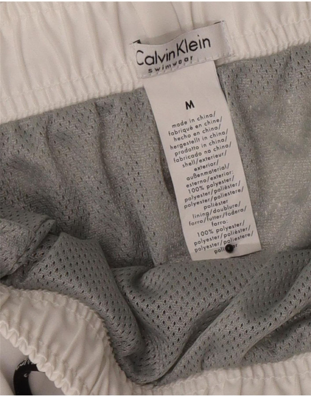 Calvin Klein Short de Bain Graphique Homme Blanc Moyen Colorblock