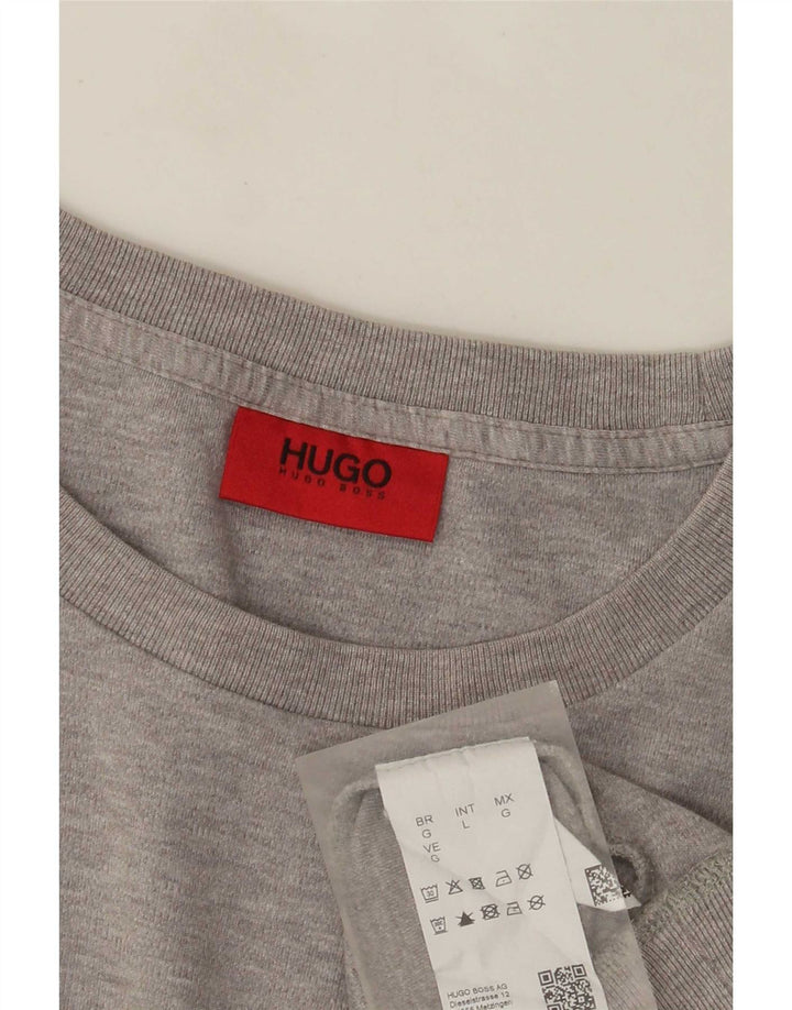 Hugo Boss Homme Sweat-Shirt Graphique Pull Large Gris Coton