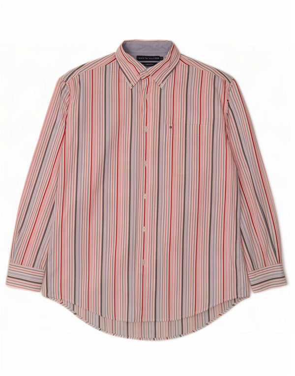 Tommy Hilfiger Chemise Homme Medium Multicolore Rayé Coton Années 80