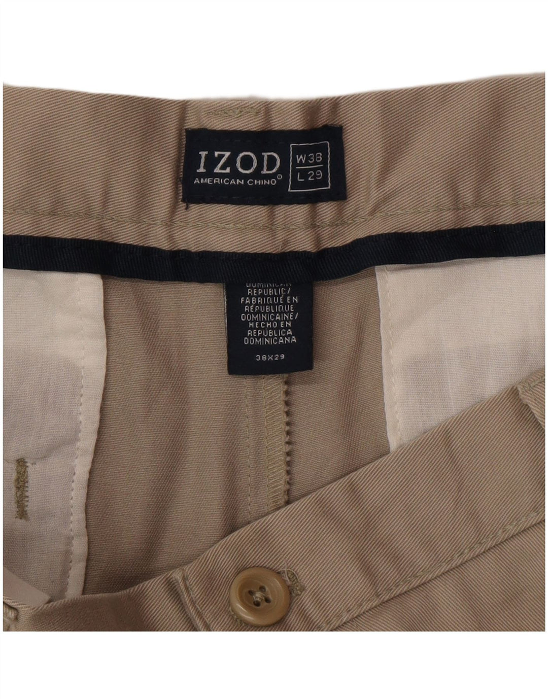 Izod Pantalon Chino Homme W38 L25 Gris Coton