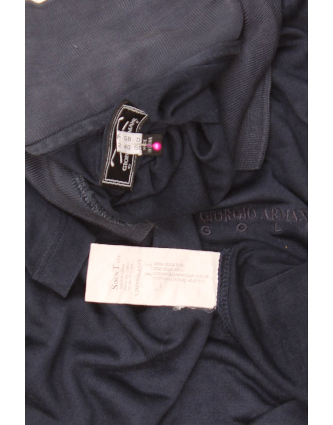 GIORGIO ARMANI Polo Homme IT 50 Bleu Marine Moyen Soie