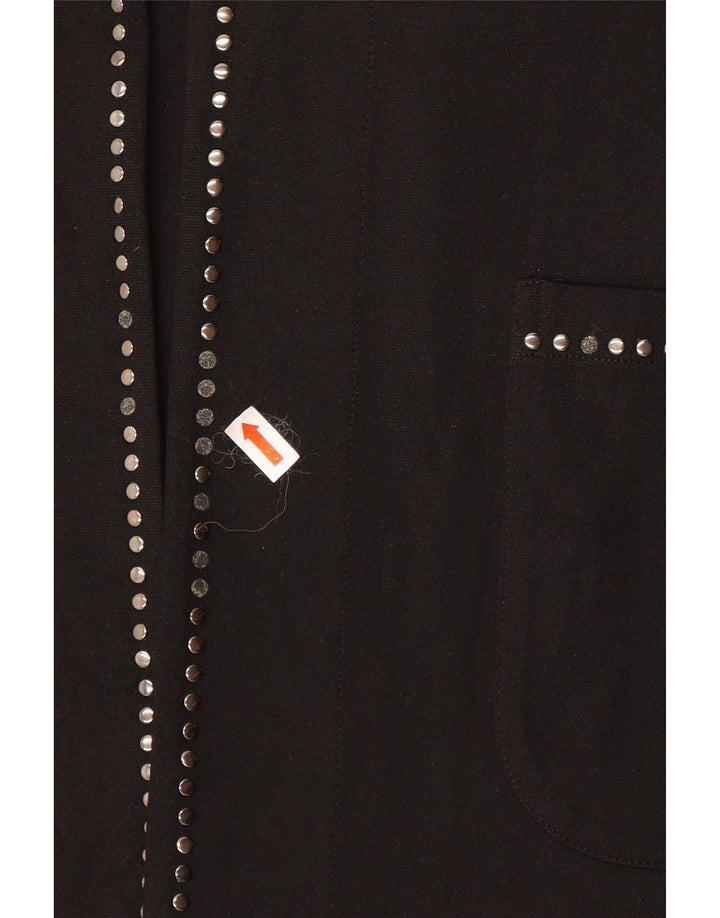 Fiorella Rubino Veste blazer ouverte surdimensionnée pour femme UK 14 Noir moyen