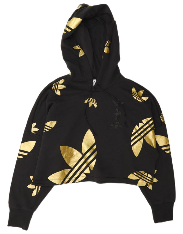Adidas Pull à capuche surdimensionné pour femme UK 10 Petit Noir