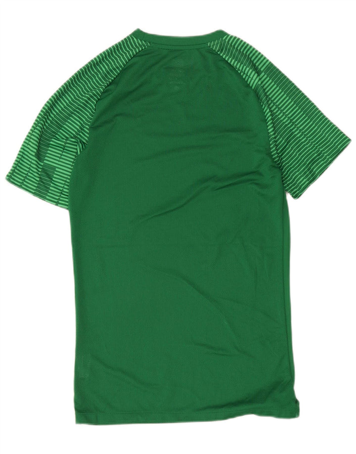 Nike Hommes Dri Fit Slim T-Shirt Haut Petit Vert Rayé Polyester