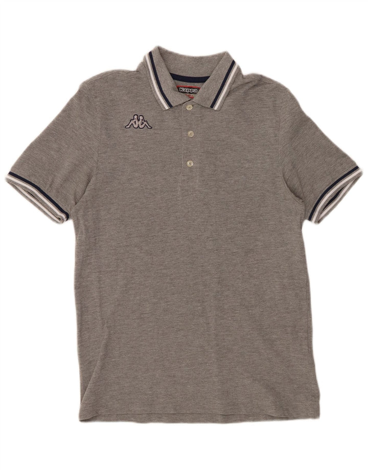 KAPPA Polo Homme Petit Gris Rayé Coton