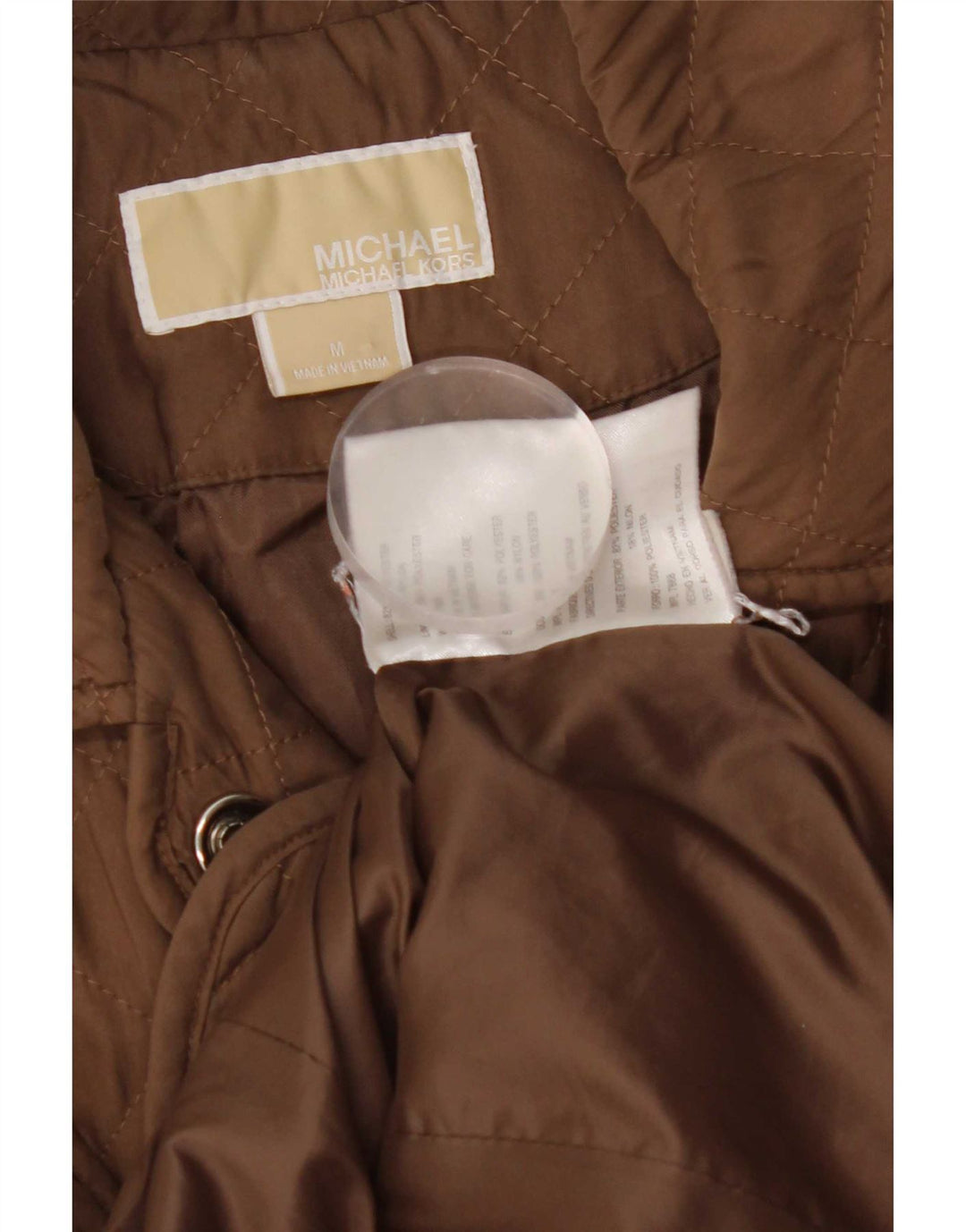 Michael Kors Veste matelassée pour femme UK 14 Polyester marron moyen