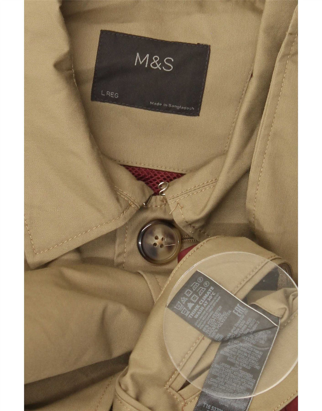 Marks & Spencer Manteau pour homme UK 40 Large Kaki Polyester