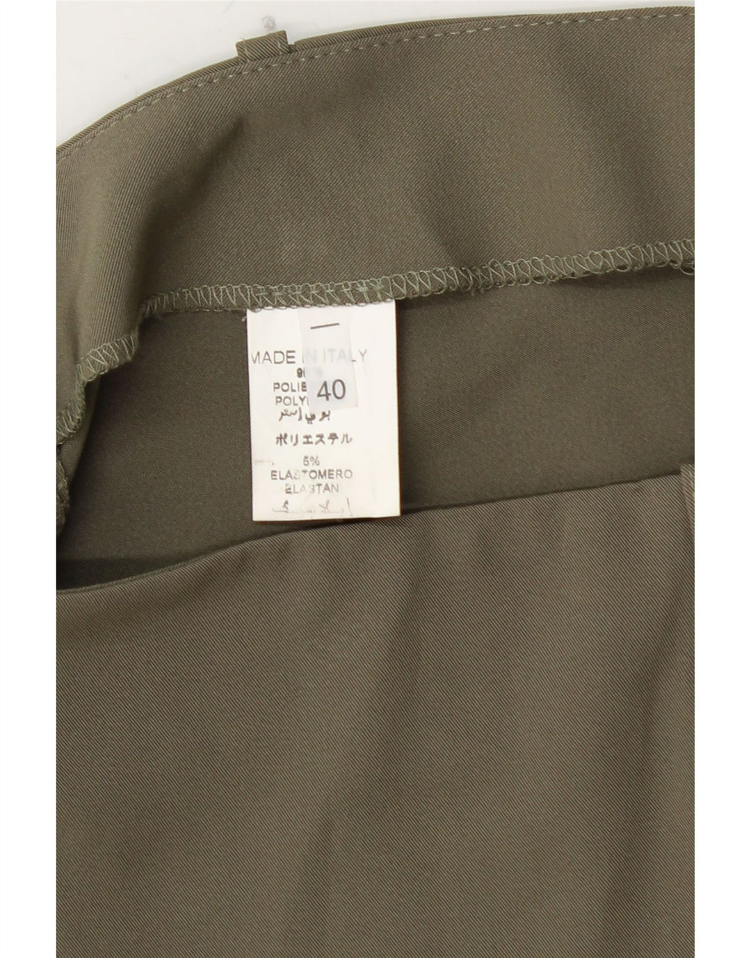 VINTAGE Femme Taille Basse Mini Jupe IT 40 Petit W28 Kaki Polyester