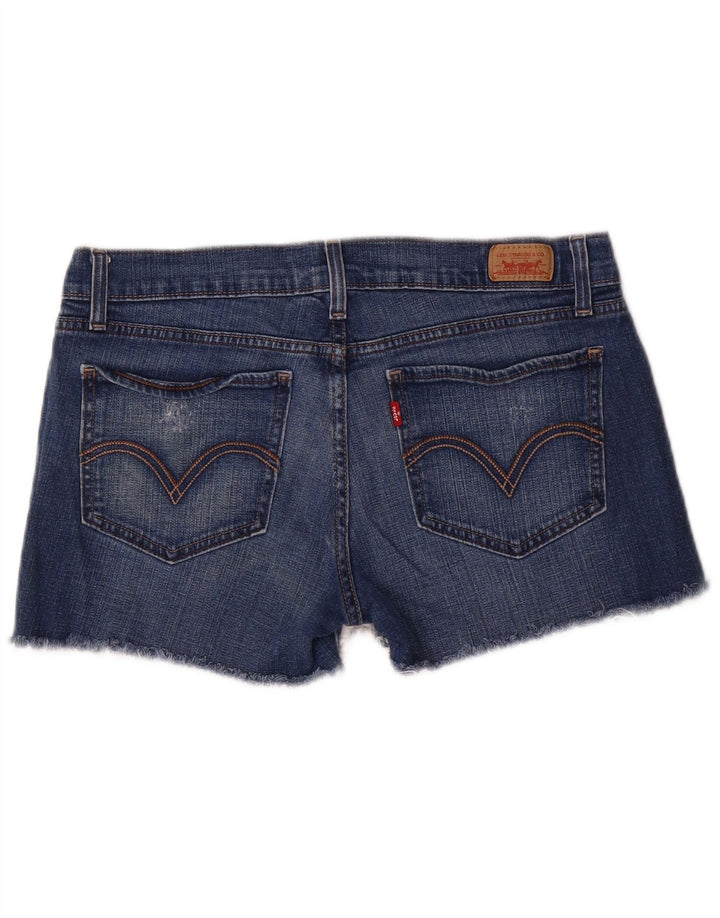 Levi's Short en jean super bas 524 vieilli pour femme US 11 Large W32 Bleu