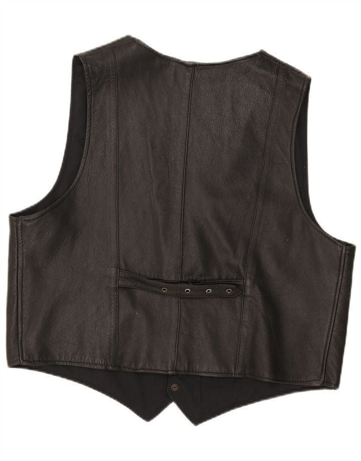 gilet en cuir homme vintage noir moyen