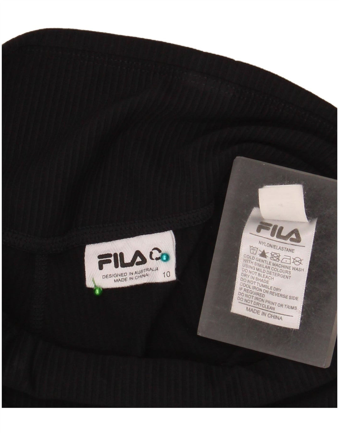 Fila Pantalon de survêtement pour femme UK 10 Small Noir Nylon