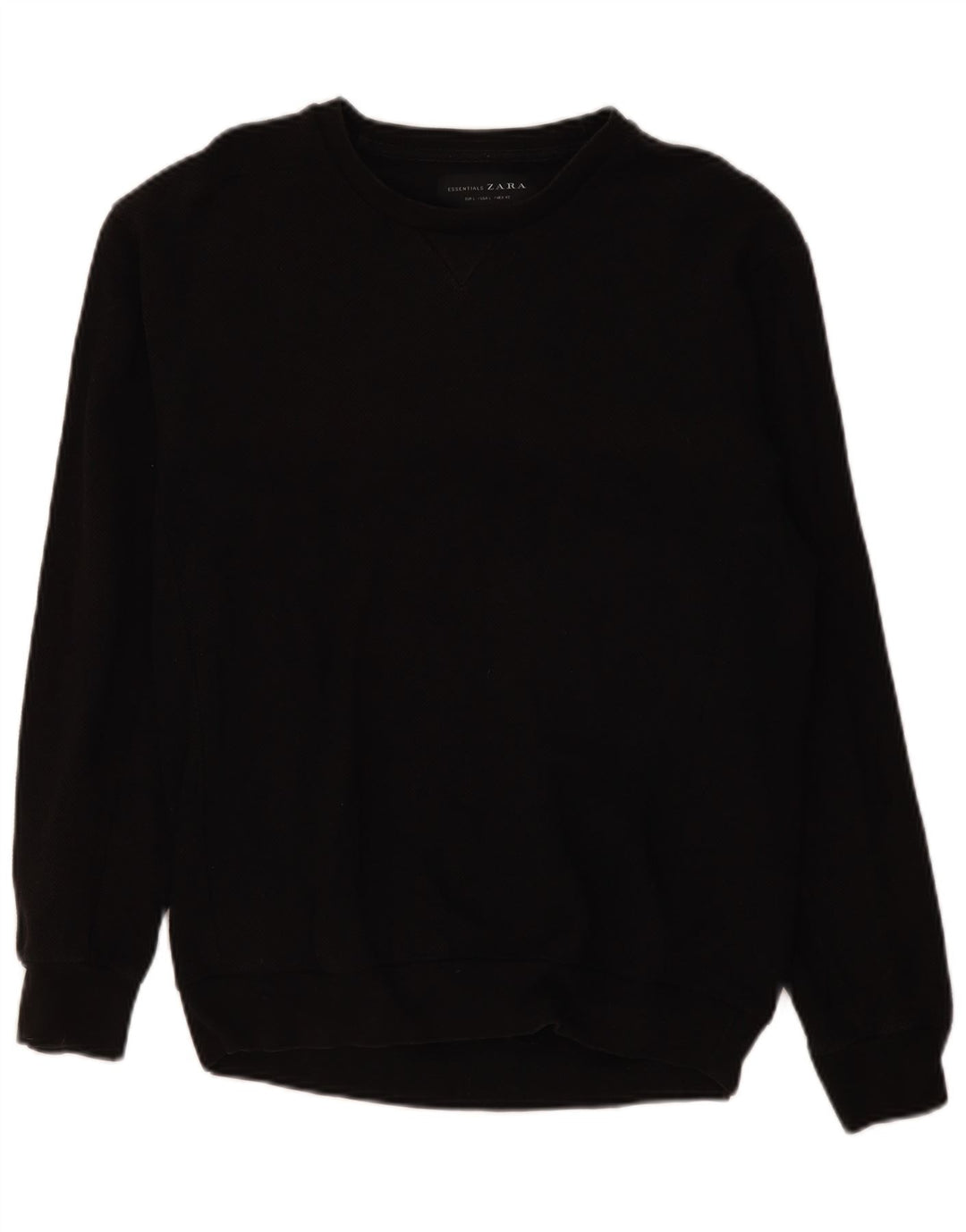 Zara Mens Sweatshirt Jumper Large Noir Coton