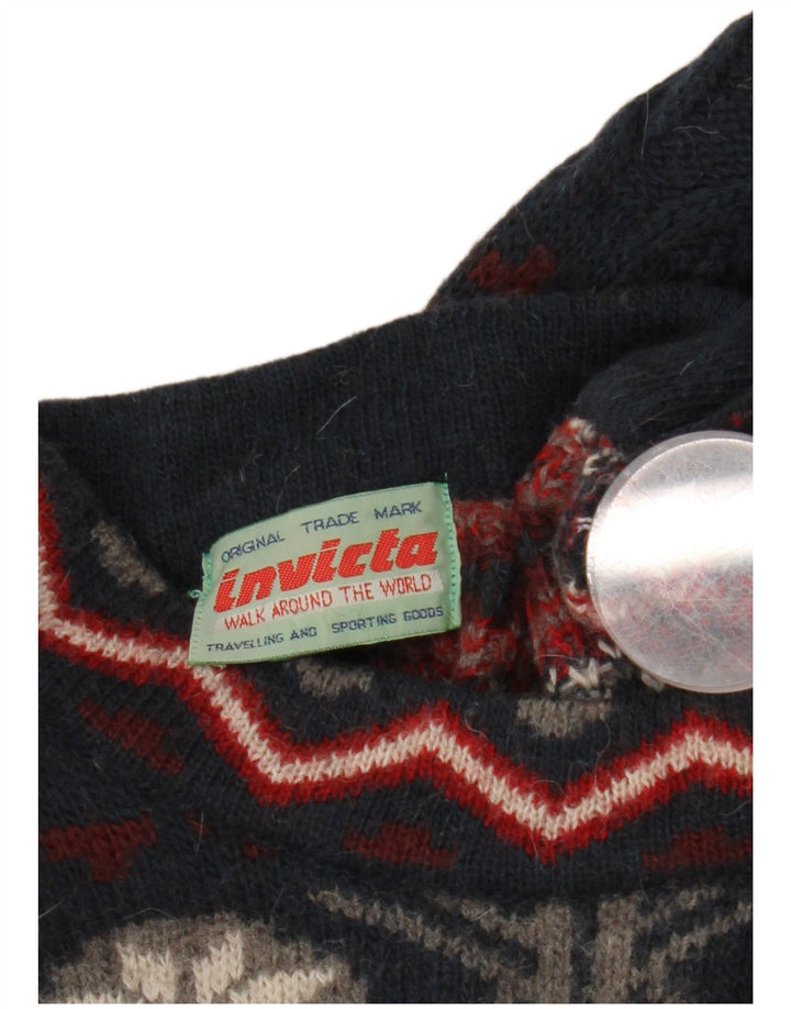 Invicta Pull à col rond pour homme Bleu marine moyen Fair Isle