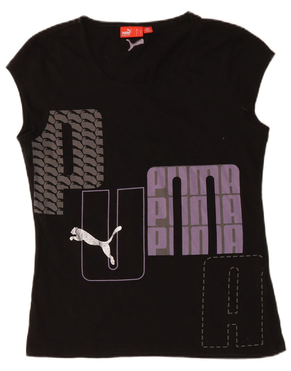 Puma T-shirt graphique pour femme UK 14 Large Noir