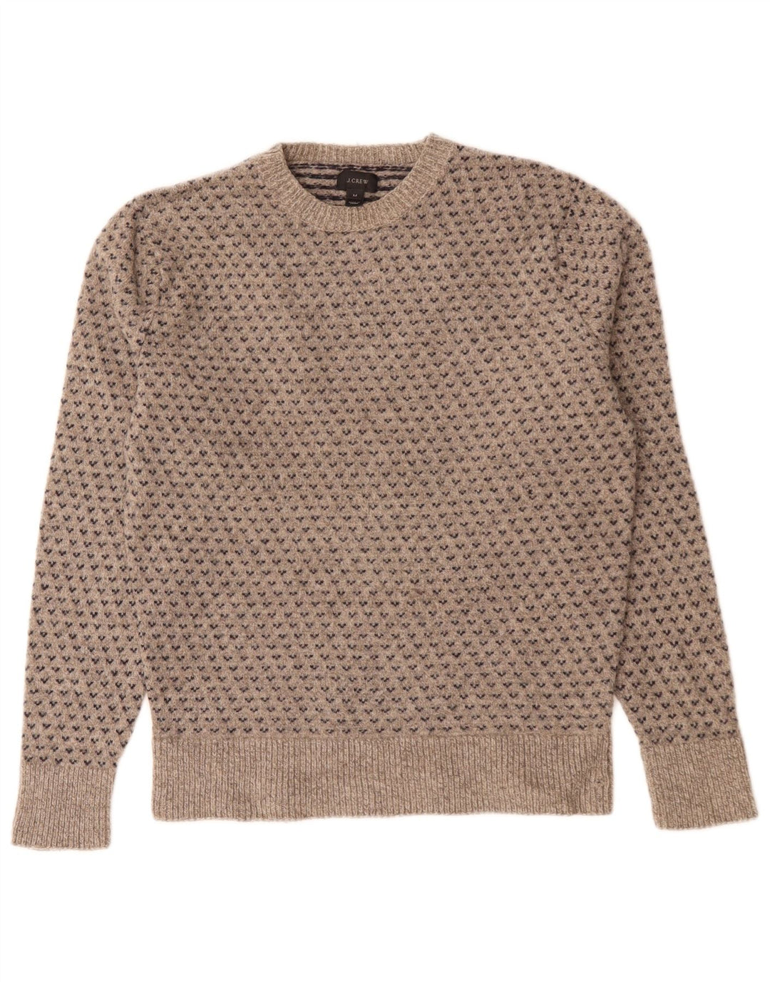 J. CREW Pull col bateau pour femme UK 14 Gris moyen Fair Isle