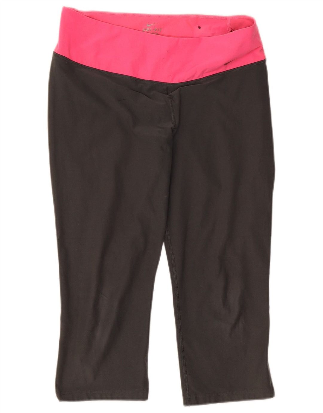 Nike Legging Capri Dri Fit Femme UK 12 Polyester Colorblock Gris Moyen