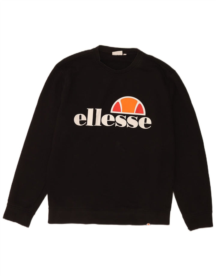 Ellesse Sweat-shirt graphique pour homme en coton noir Small