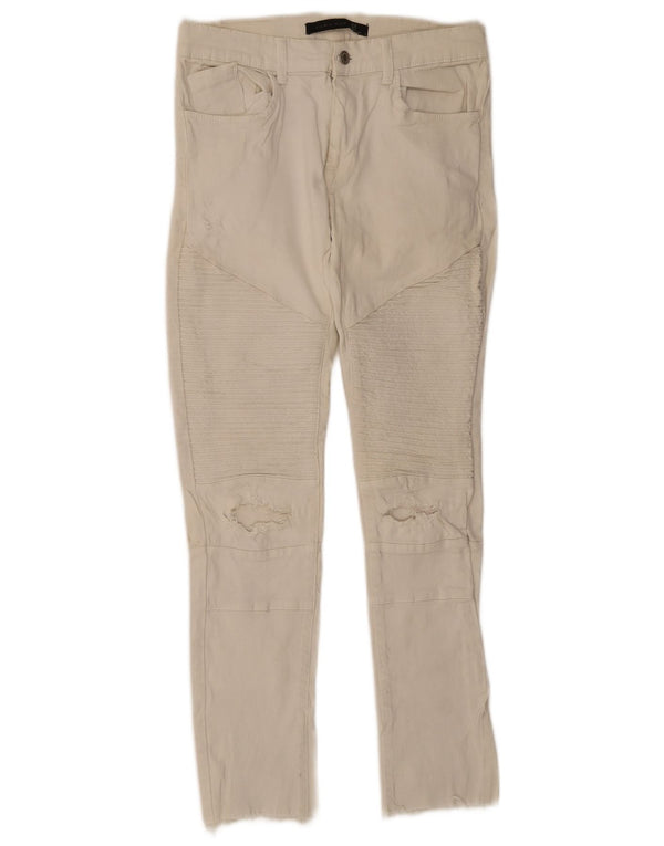 Zara Jean skinny vieilli pour homme EU 38 Small W30 L29 Cachemire blanc
