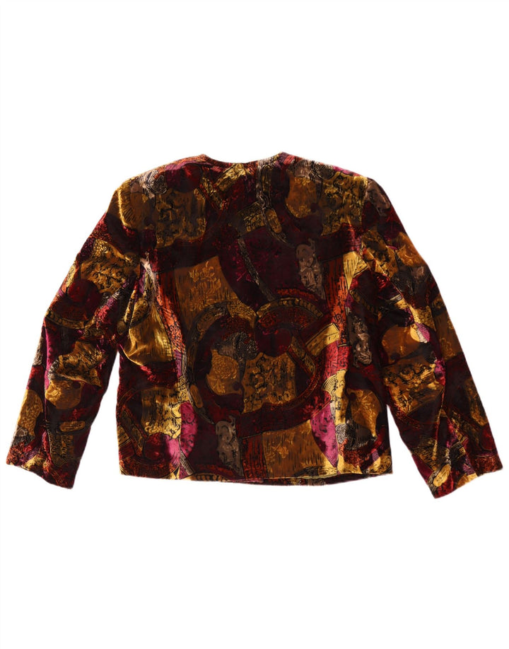 vintage Femme Double Breasted Blazer Veste UK 12 Moyen Multicolore