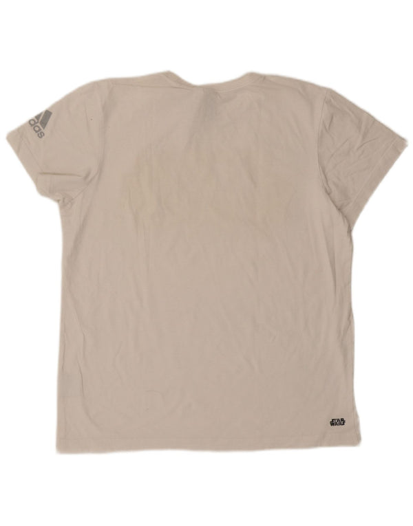 Adidas Hommes Star Wars Graphic T-Shirt Top Grand Blanc Coton