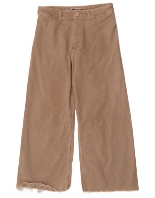 Zara Womens The Marine Pantalon décontracté à jambe large EU 44 Large W34 L28 Beige