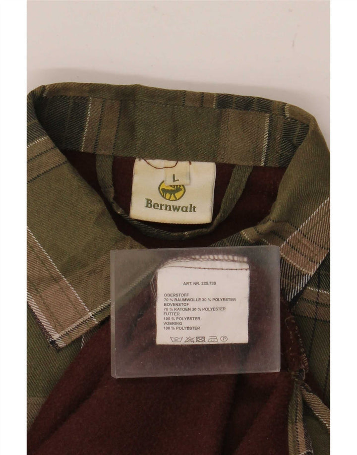 Bernwalt Chemise en flanelle pour homme Grand coton à carreaux vert