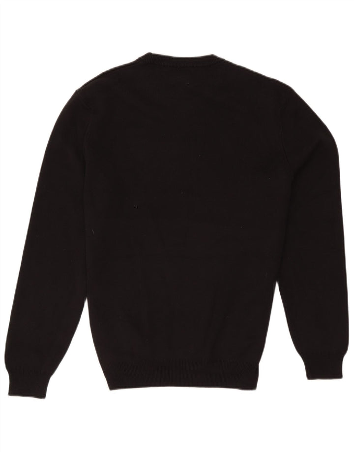 Zara Pull à col rond pour homme en coton noir moyen
