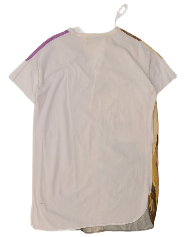 Zara Robe droite surdimensionnée pour femme UK 10 Petit colorblock blanc
