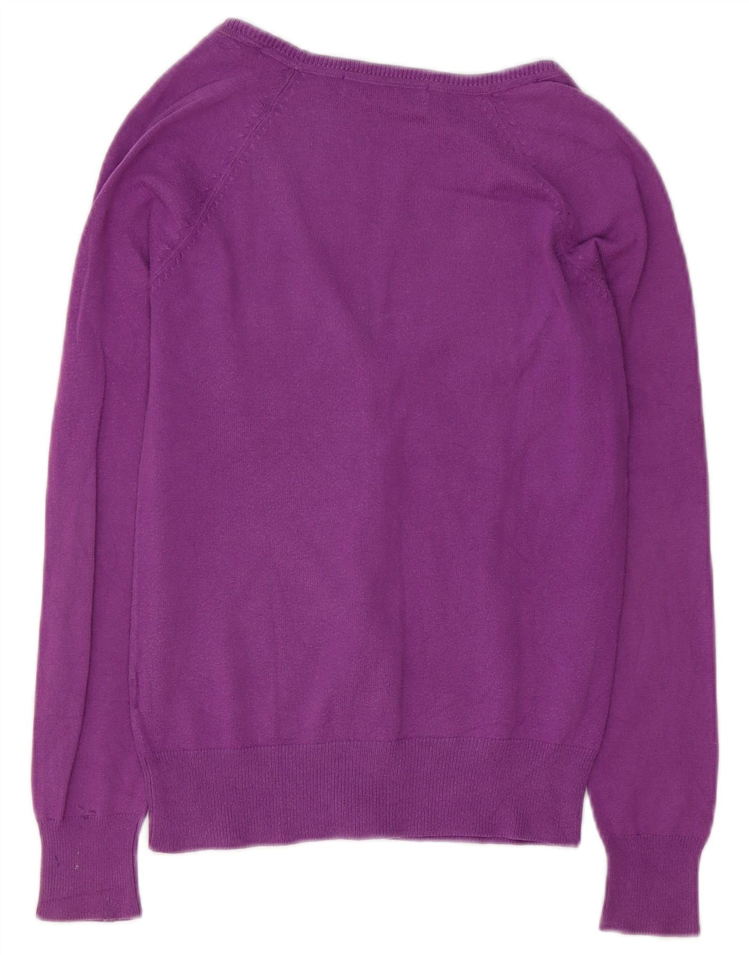 ZARA Femme Cardigan Pull UK 10 Petit Violet Coton