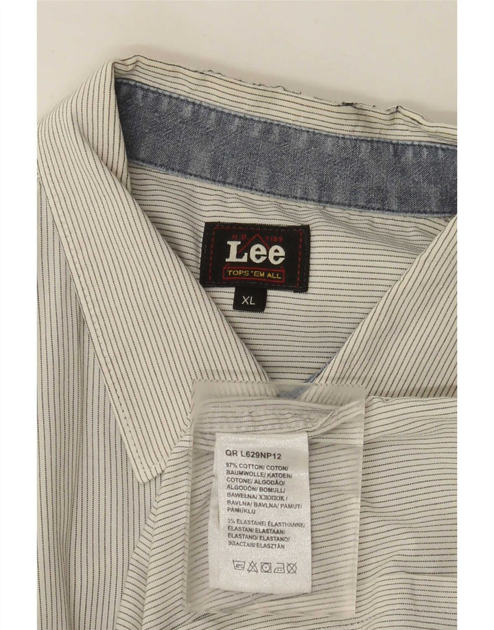Lee Chemise Homme XL Coton Rayé Blanc