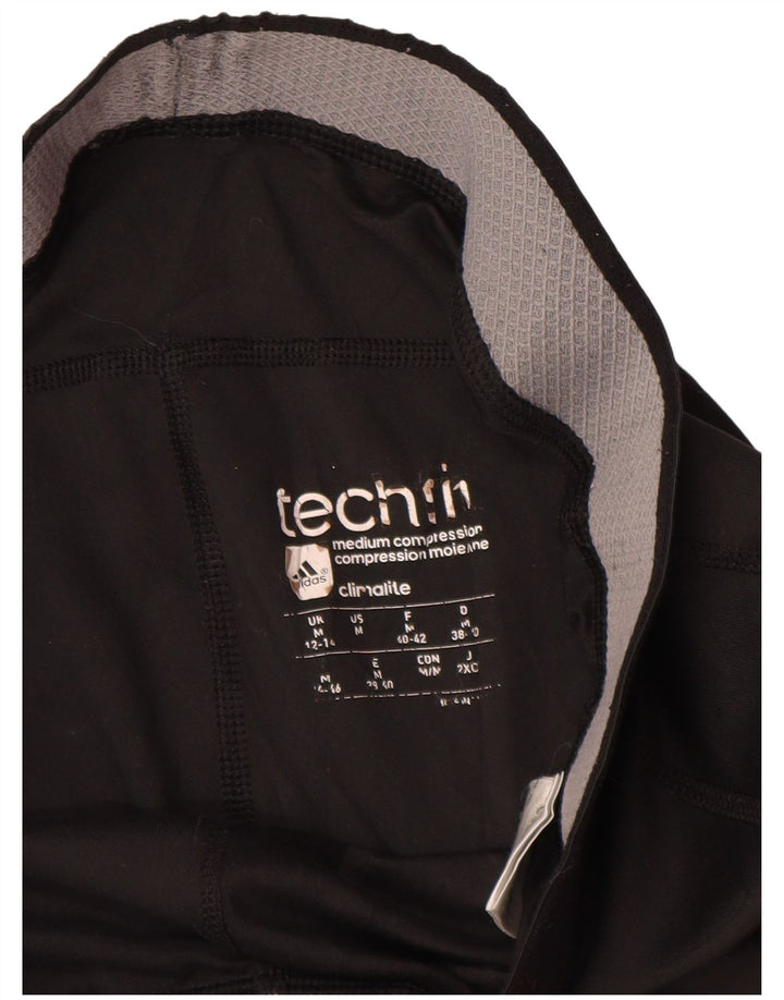 ADIDAS Femmes Climalite Leggings UK 12/14 Moyen Noir Polyester