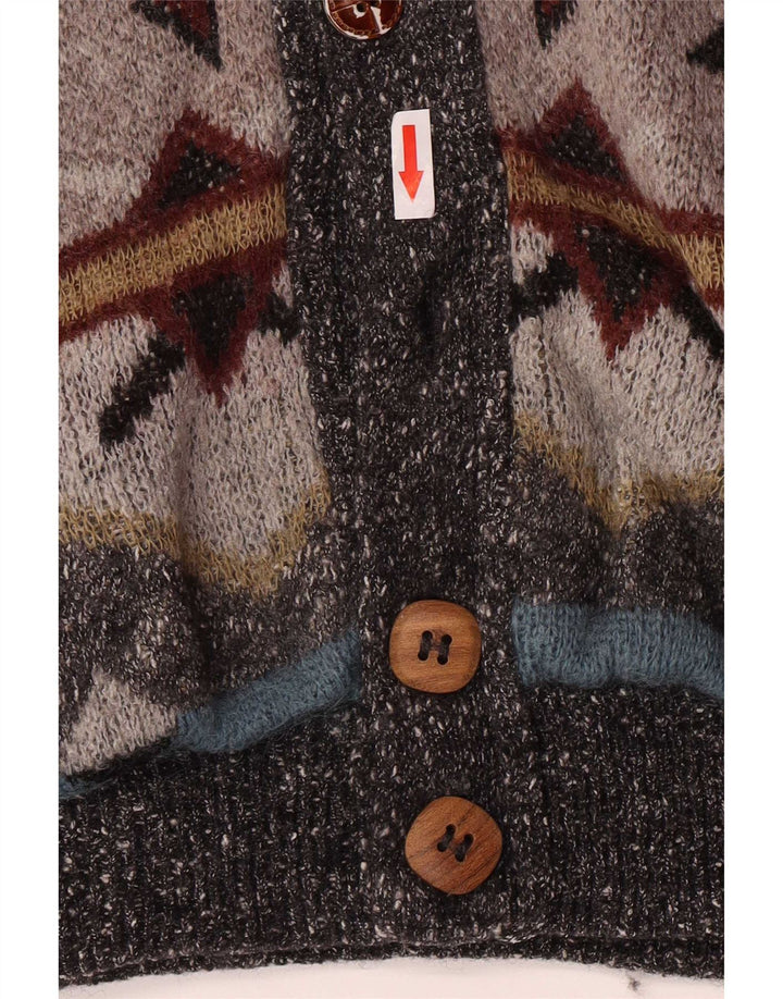 Darwin Mens Knit Bomber Jacket IT 54 2XL Gris Géométrique Acrylique