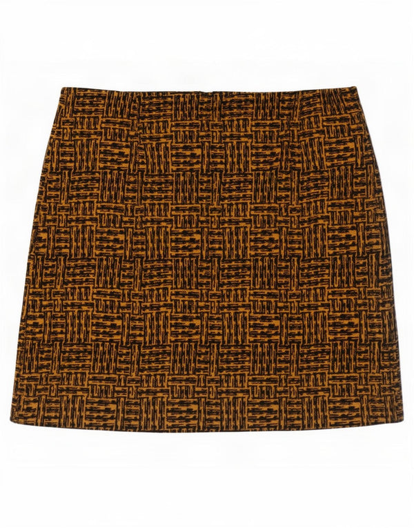Marks & Spencer Mini jupe femme UK 14 Large W36 marron géométrique polyester
