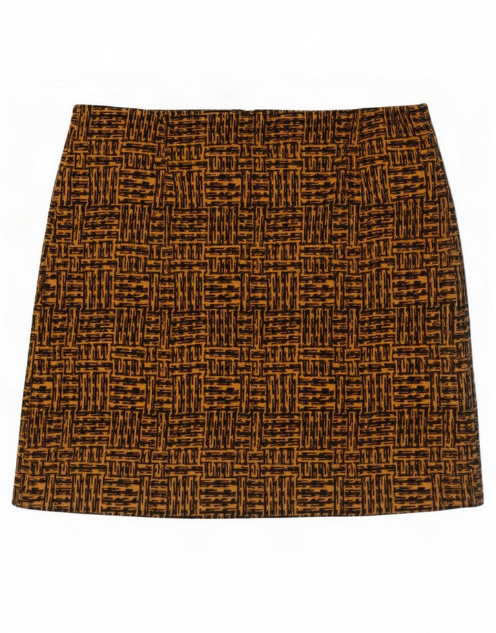 Marks & Spencer Mini jupe femme UK 14 Large W36 marron géométrique polyester