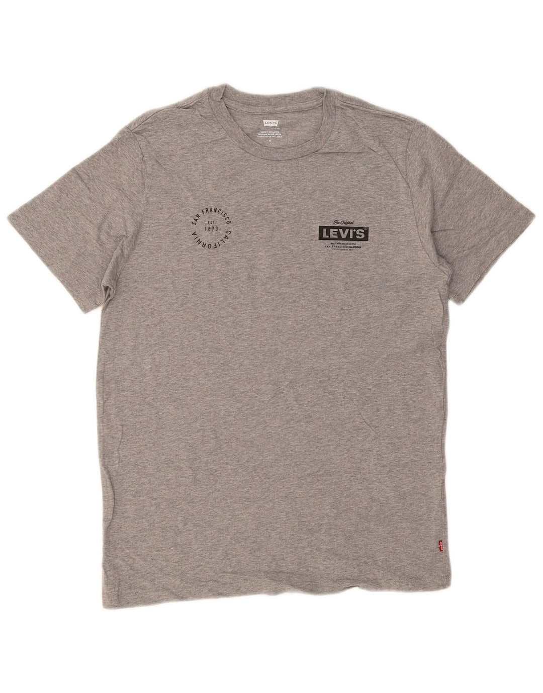 LEVI'S Tee-Shirt Graphique Homme Gris Moyen Moucheté Coton