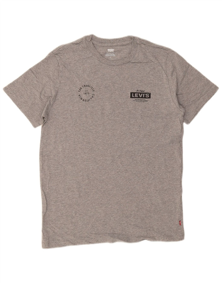 LEVI'S Tee-Shirt Graphique Homme Gris Moyen Moucheté Coton