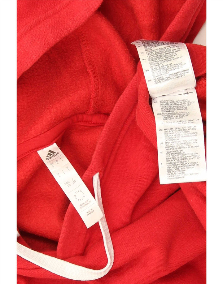 Adidas Pull à capuche pour homme en coton rouge Large