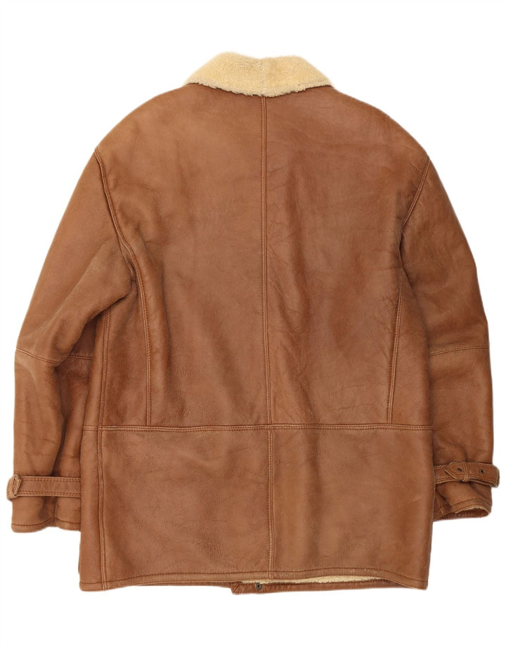 veste en peau de mouton homme vintage IT 52 XL peau de mouton beige