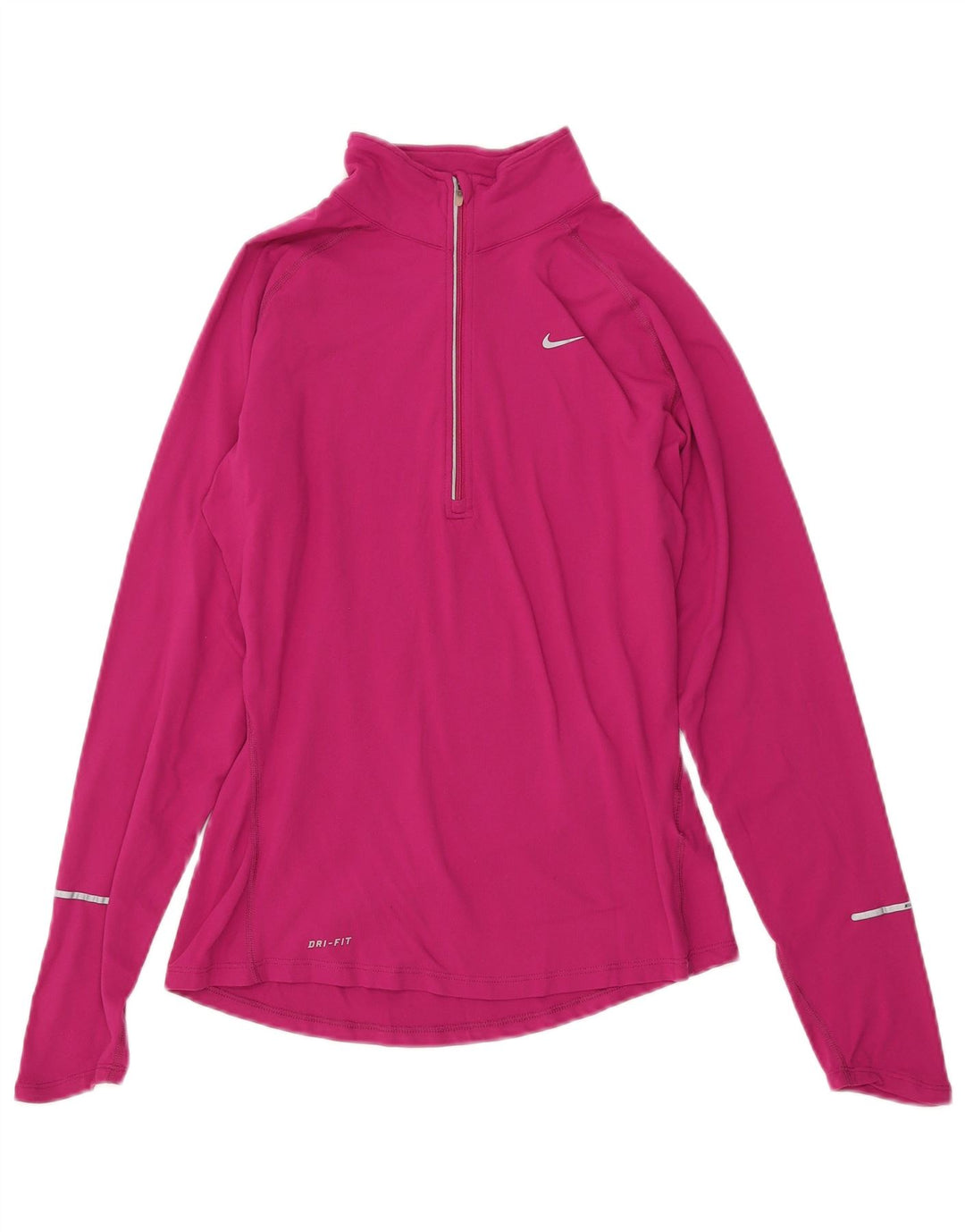 NIKE Haut de survêtement Dri Fit à col zippé pour femme UK 10 Petit nylon rose