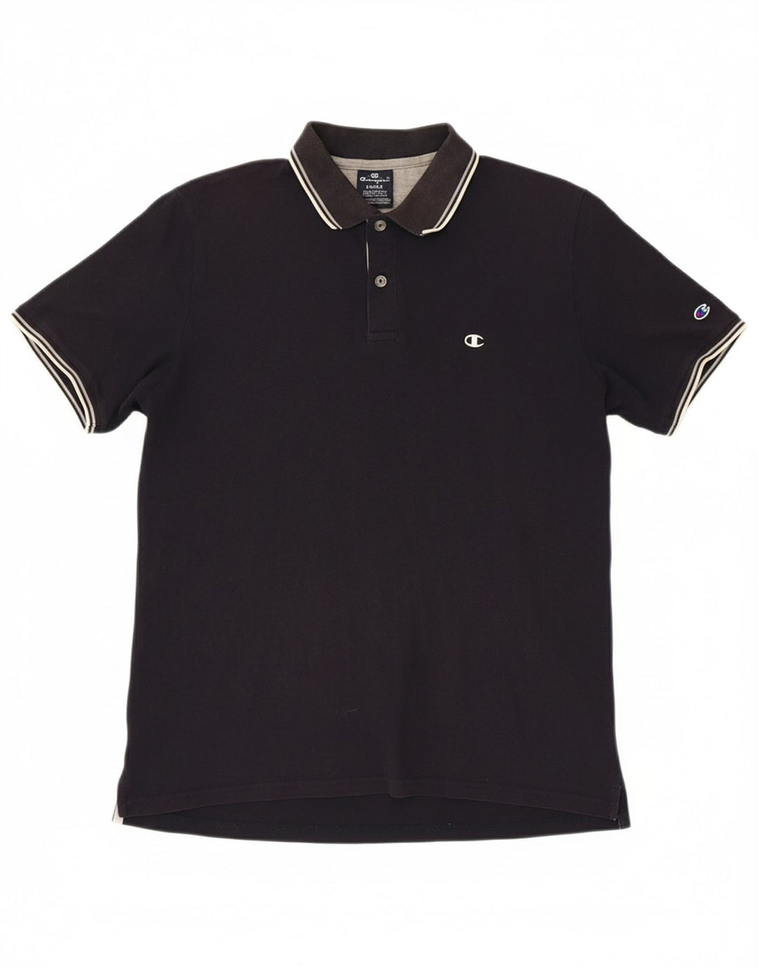 CHAMPION Mens Polo Shirt Large Navy Blue Cotton