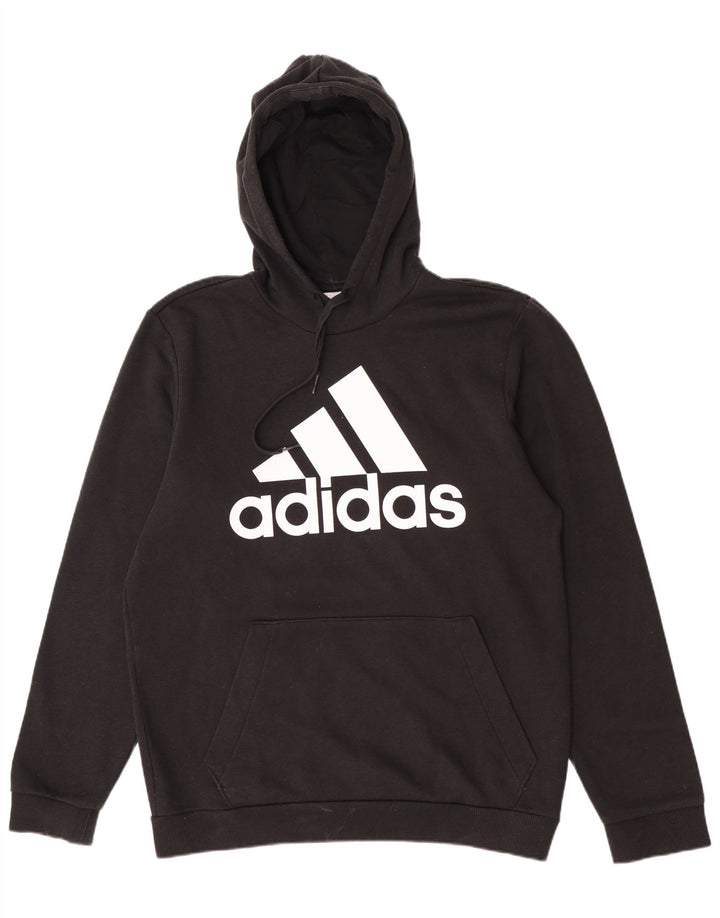 Adidas Pull à capuche graphique pour homme en coton noir moyen