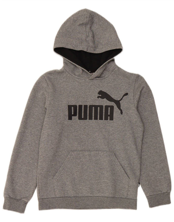 PUMA Pull à capuche graphique garçon 11-12 ans Gris Coton
