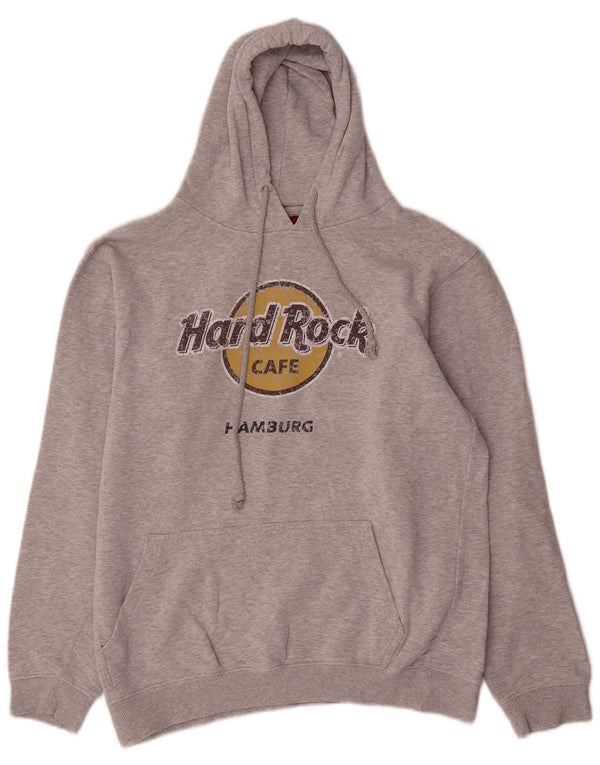 Hard Rock Cafe Pull à capuche avec logo vieilli pour homme Gris Taille L