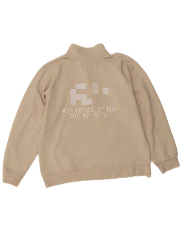 Zara Sweat-shirt graphique à col zippé pour fille 13-14 ans Beige