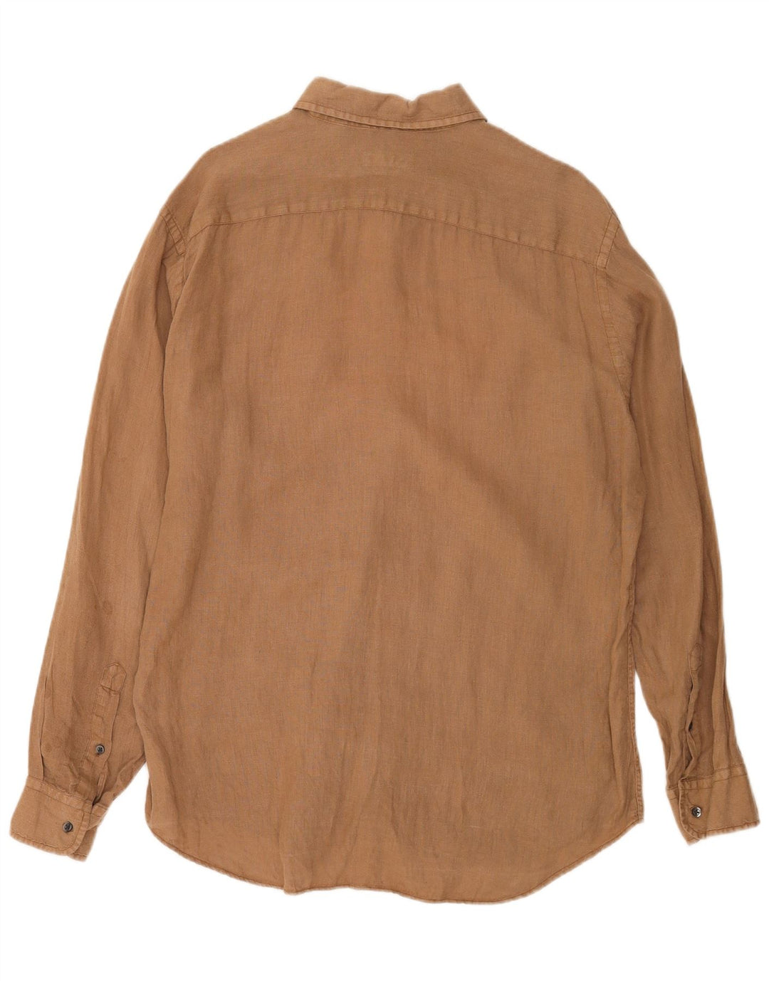 Fay Chemise Homme Taille 40 15 3/4 Lin Beige Moyen
