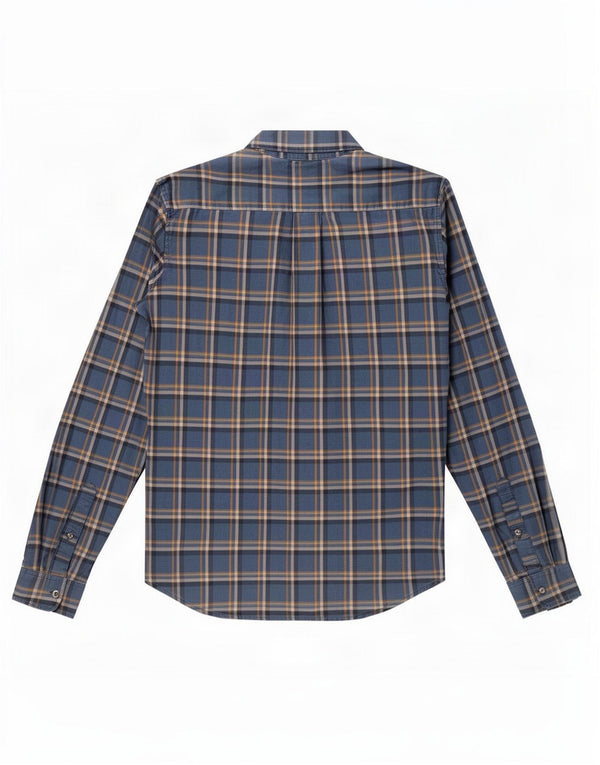 Eddie Bauer Chemise classique en flanelle pour homme en coton à carreaux bleu moyen