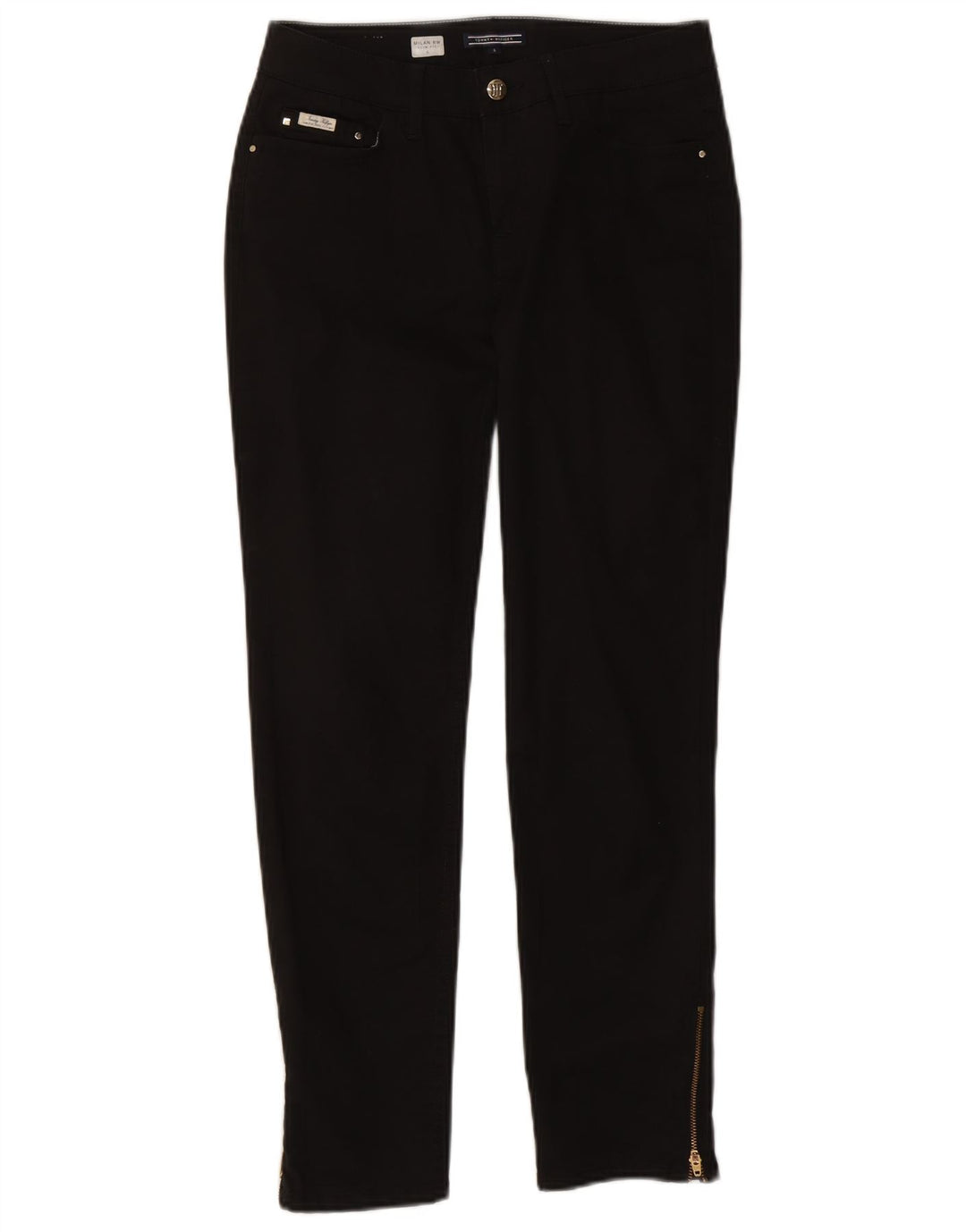 TOMMY HILFIGER Pantalon décontracté Milan RW pour femme US 6 Medium W28 L27 Noir