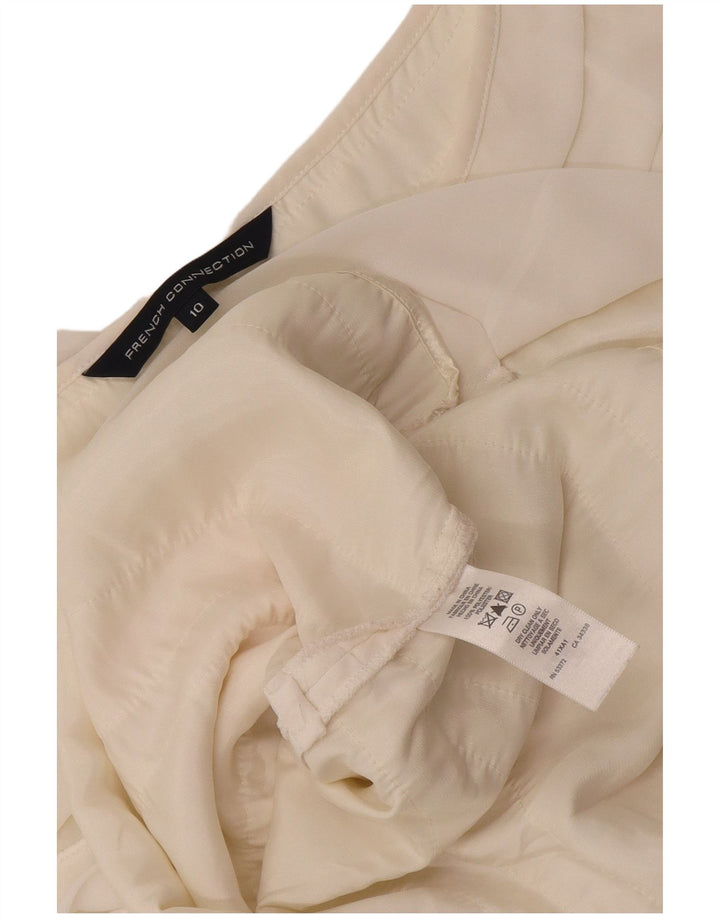 French Connection Robe à volants pour femme UK 10 Petit Blanc Polyester
