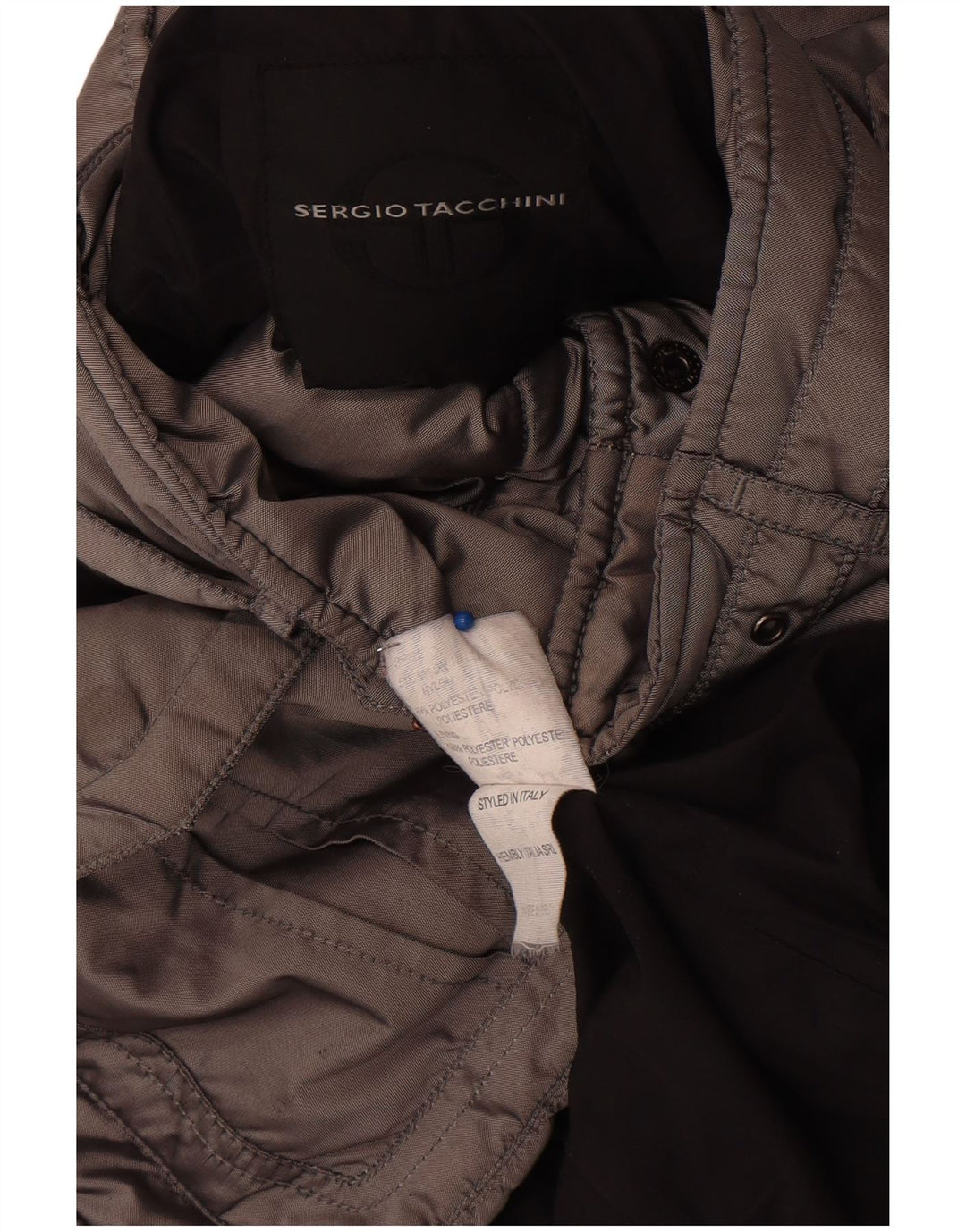 Sergio Tacchini Veste Militaire Femme UK 8 Petit Nylon Gris