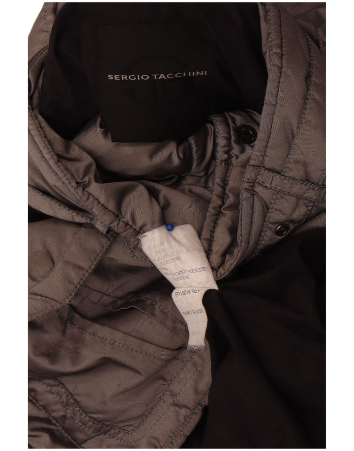 Sergio Tacchini Veste Militaire Femme UK 8 Petit Nylon Gris